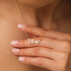 Personalized Disney Font Necklace, Disney Font Name Necklace,Customized Nameplate Plated,Children Name Necklace,Christmas Gift,